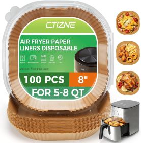 Liners Disposable, 100 PCS Non-Stick Air Fryer Paper Liners, Waterproof and Oilproof for Easy Cleanup