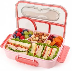 Box for Adults,4 Compartments Lunch Box, Snack Containers Reusable Lunch Containers Drop-Proof, Dishwasher Safe & Made with BPA-Free Materials, P