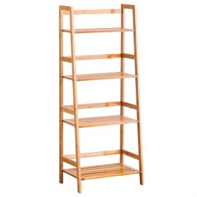 4-Tier Ladder Shelf, Bamboo Plant Stand Flower Pots Holder