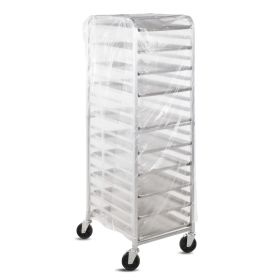 Pan Rack Cover 52 x 83 Inch. Pack of 50 Disposable Bun Pan Rack Cover. 15 Mil Plastic Bread Rack Cover with Star Seal Top. Waterproof Baking Rack