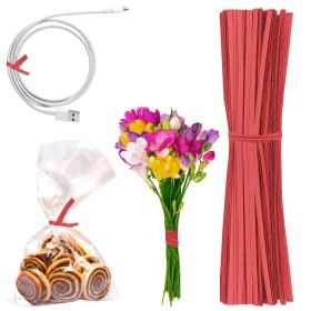 Red Metallic Twist Ties for Bags