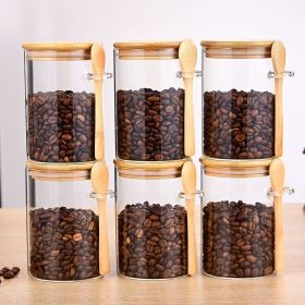 6 PCS glass storage jars for storing coffee, candies, seasonings, and tea leaves