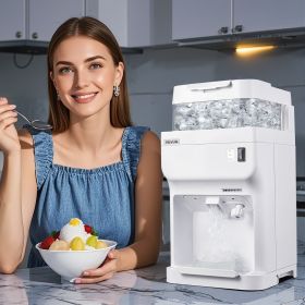 Commercial Ice Shaver 220LBS/H Electric Ice Crusher Snow Cone Maker White (Option: White)